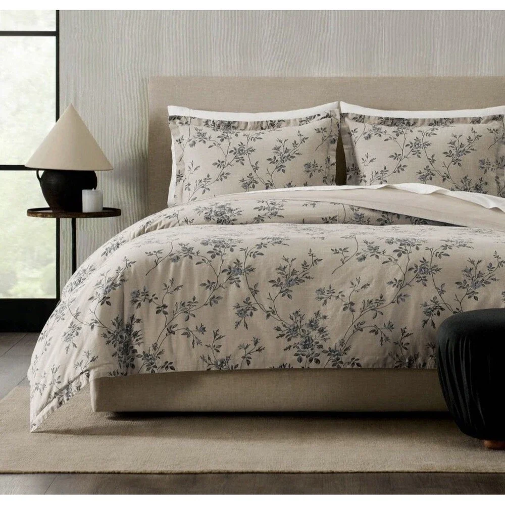 Jeremiah Brent Palacio Floral Duvet Cover Set Full Queen 3pc Cotton NEW $86.90